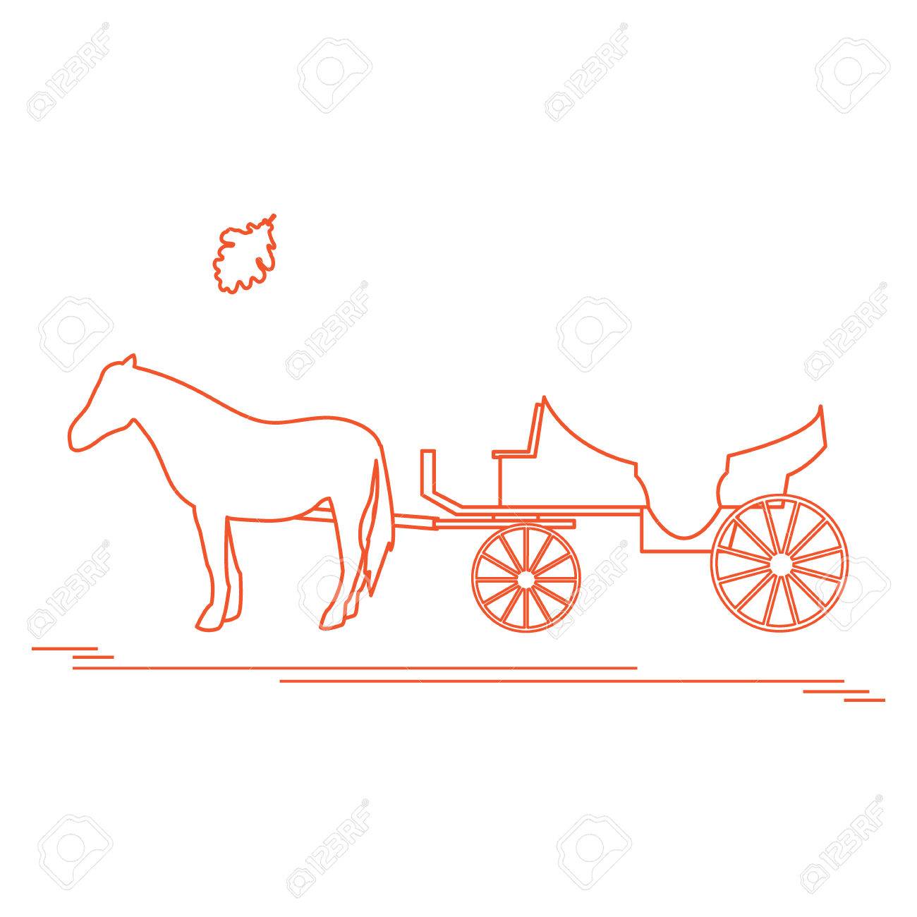 馬車とオークの葉ベクター イラスト 旅行やレジャー 横断幕やポスター印刷のデザイン のイラスト素材 ベクタ Image 7190