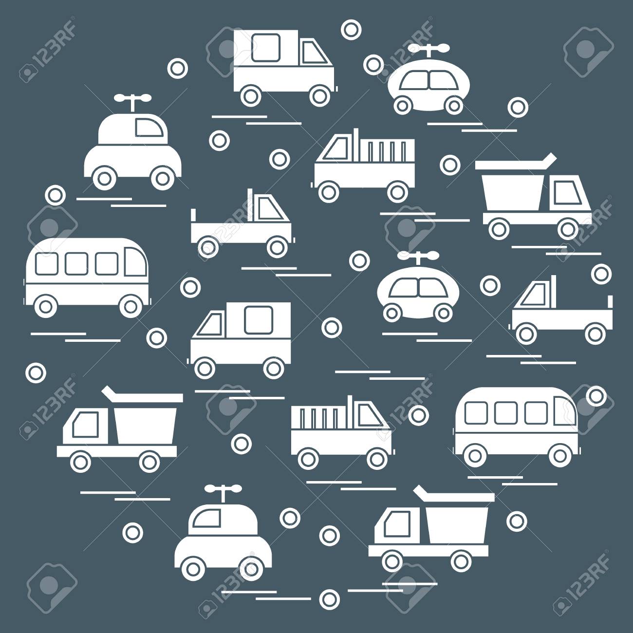 かわいいベクター イラスト赤ちゃん車で円形に配置 ポスターまたは印刷用デザイン のイラスト素材 ベクタ Image