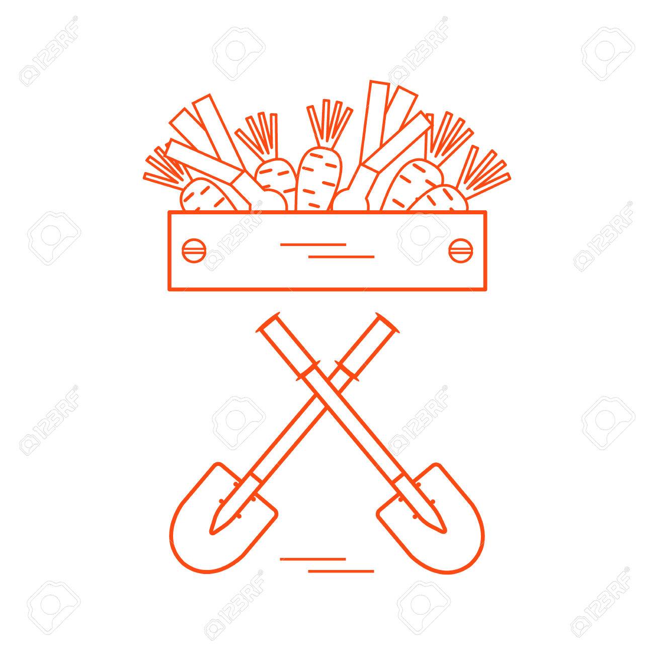 収穫のかわいいベクトル イラスト 2 つのシャベル にんじんおよびタマネギのボックス 横断幕やポスター印刷のデザイン のイラスト素材 ベクタ Image 収穫のかわいいベクトル イラスト 2 つのシャベル にんじんおよびタマネギのボックス 横断幕やポスター印刷のデザイン のイラスト素材 ベクタ Image