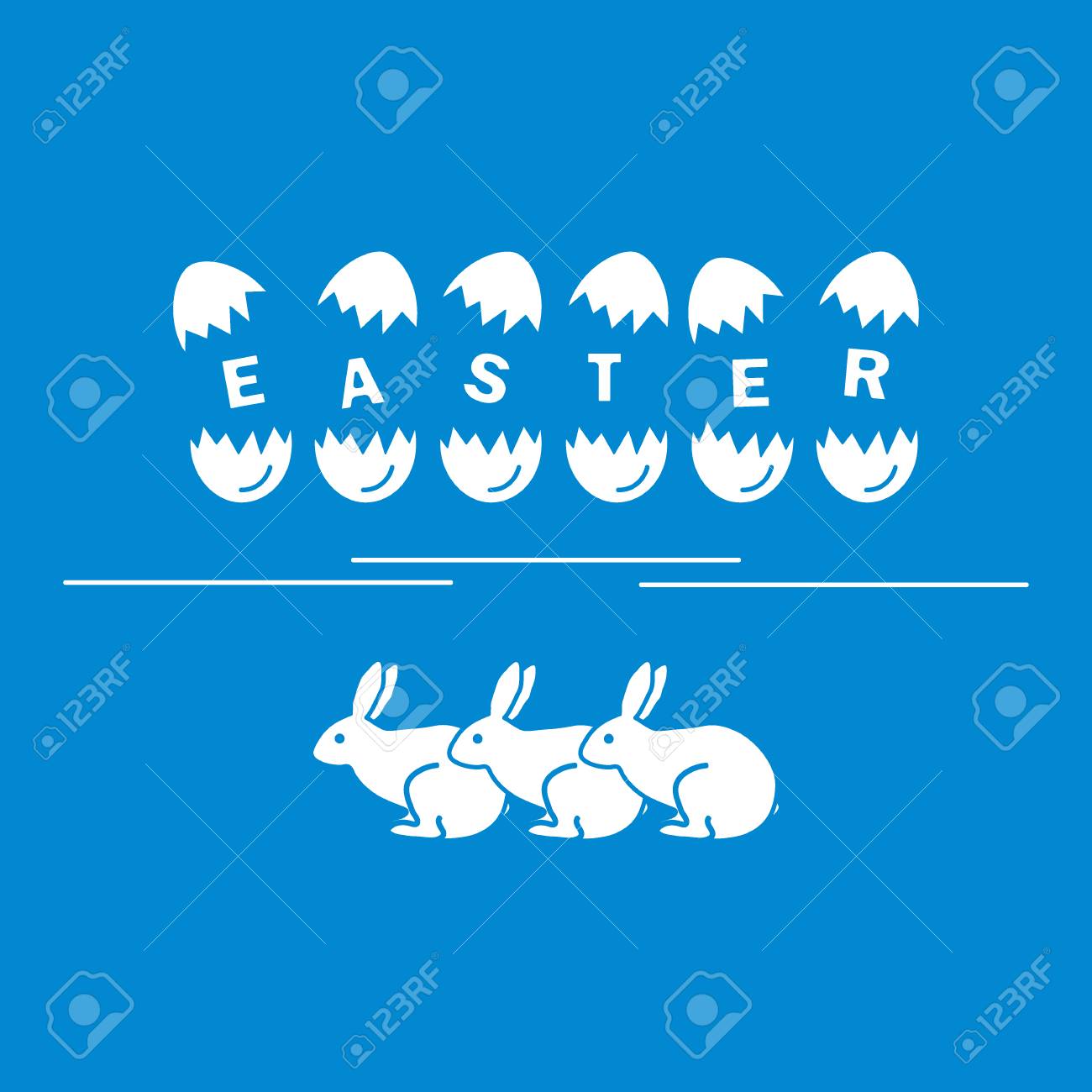 cute vector illustration with symbols for easter design for banner