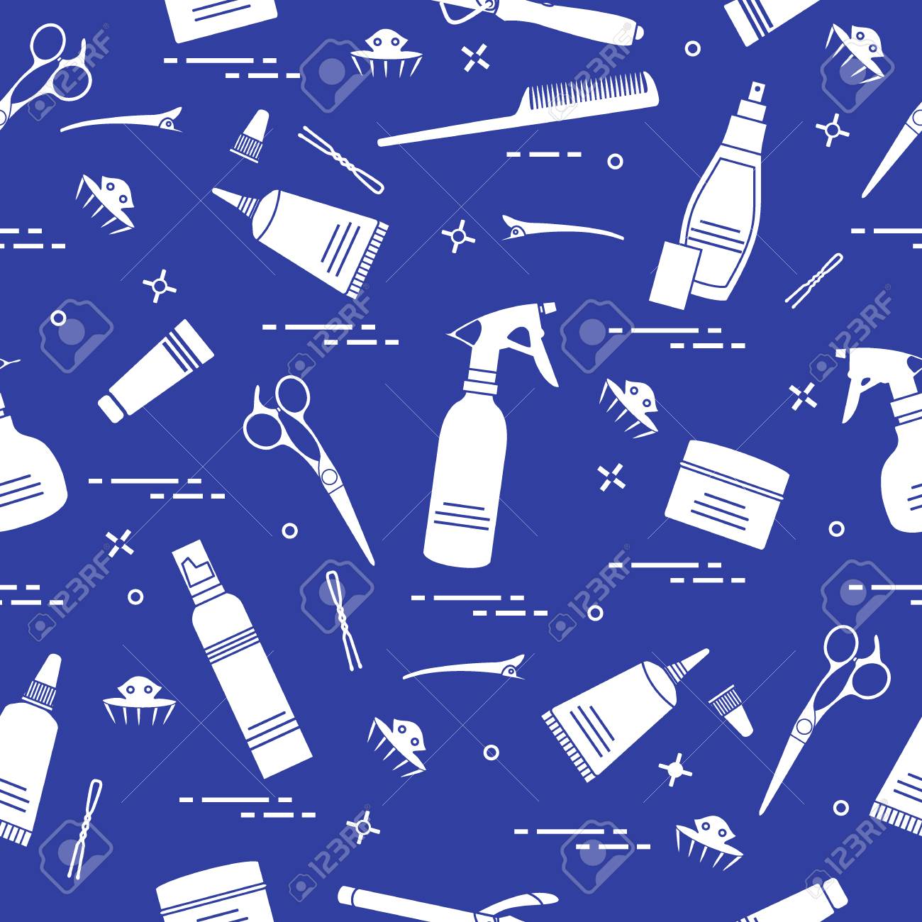 Seamless Pattern With Professional Hairdresser Tools Fashion Royalty Free Cliparts Vectors And Stock Illustration Image 90449793 123rf