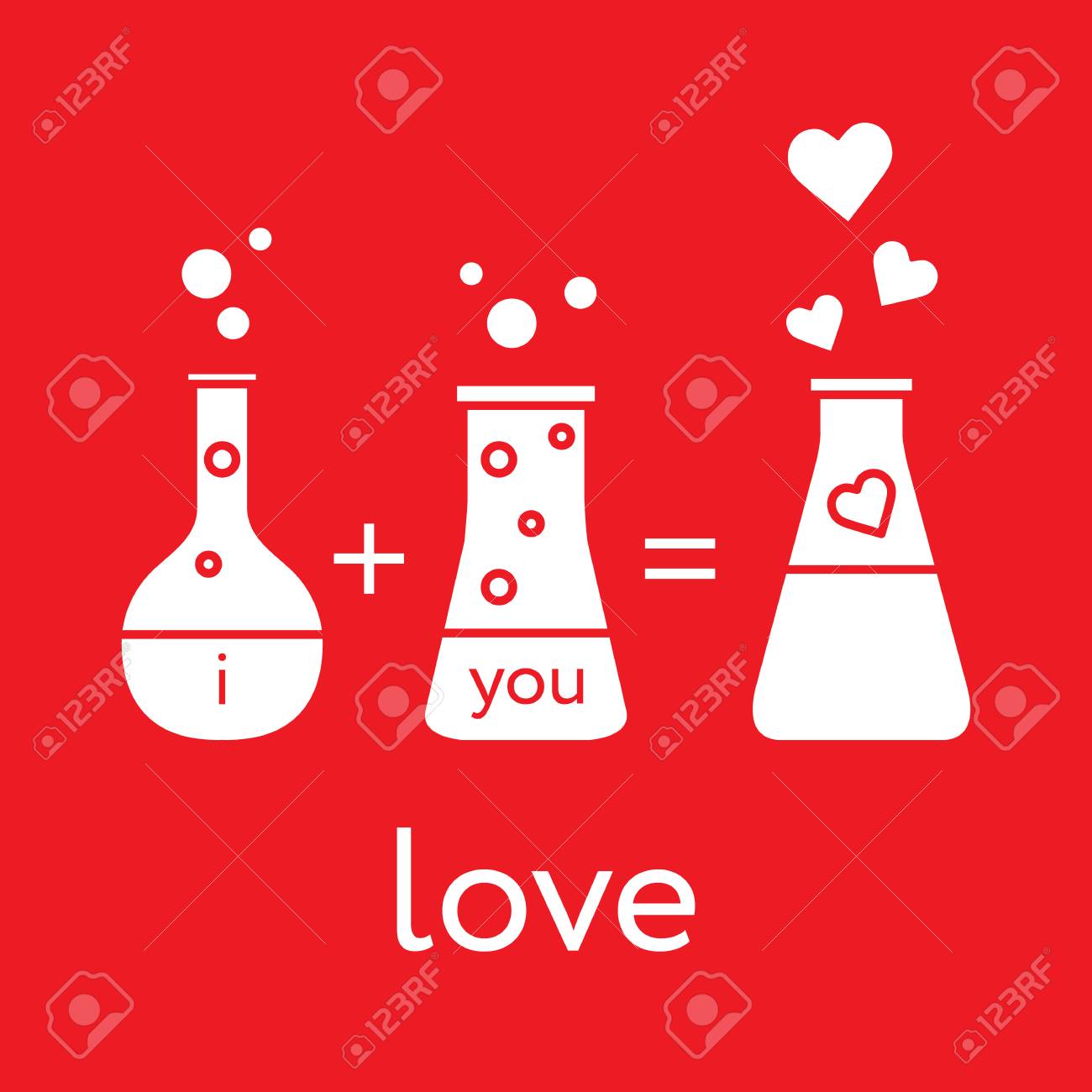 Toi Et Moi Et Notre Chimie De L Amour Conception Pour Banniere Affiche Ou Impression Carte De Voeux Saint Valentin Clip Art Libres De Droits Vecteurs Et Illustration Image