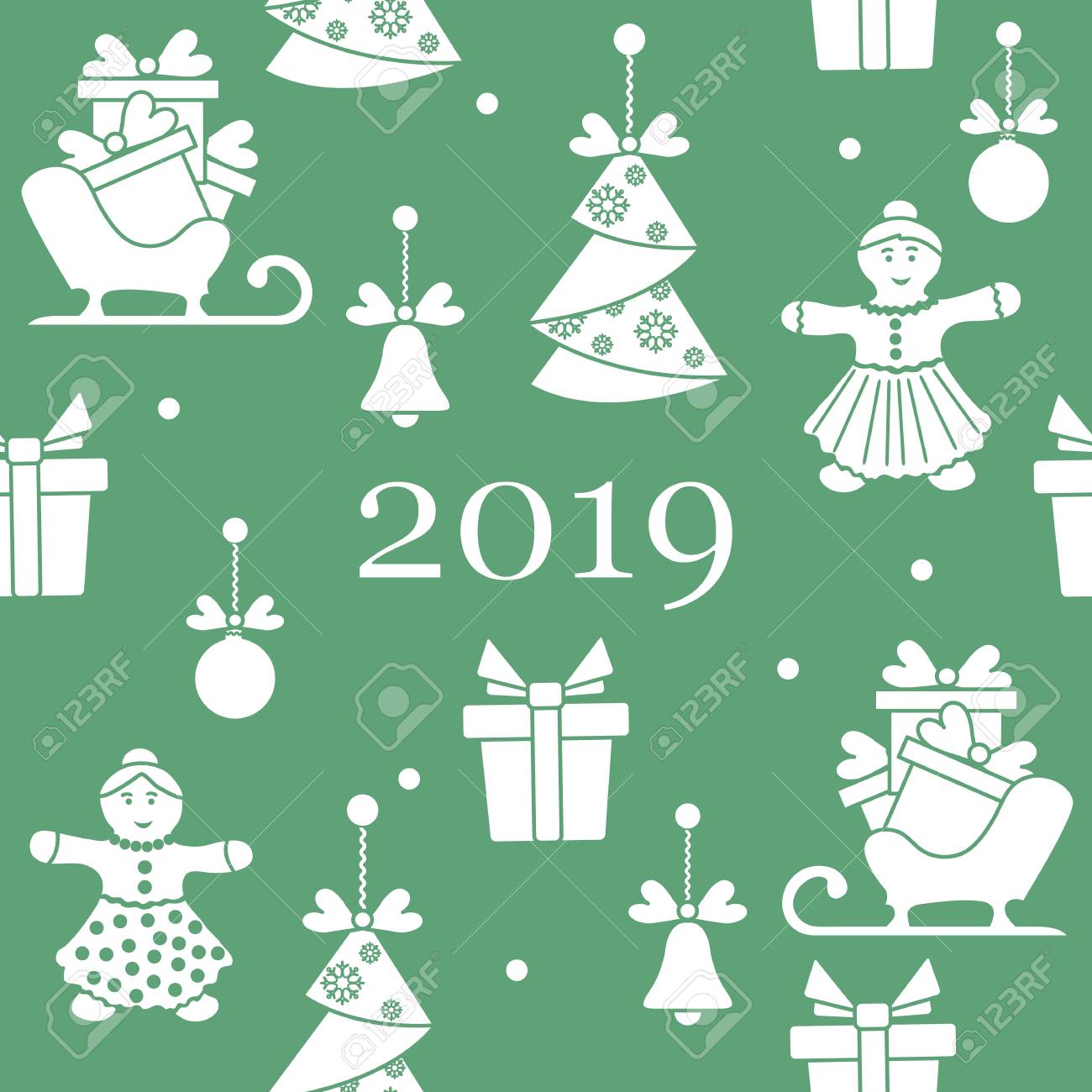 seamless pattern with christmas and new year symbols christmas
