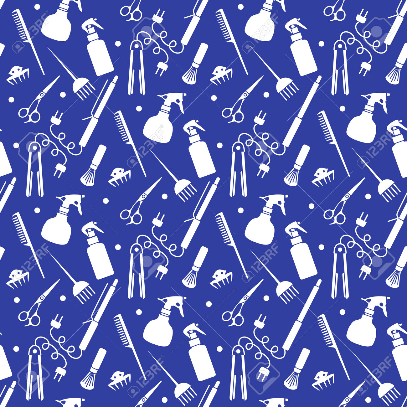 Vector Seamless pattern Illustration Professional hairdresser tools Barbershop Beauty Hairdressing salon Glamor fashion vogue style Comb, hair straighteners, curling tongs, scissors Design for print - 170255306 Vector Seamless pattern Illustration Professional hairdresser tools Barbershop Beauty Hairdressing salon Glamor fashion vogue style Comb, hair straighteners, curling tongs, scissors Design for print - 170255306