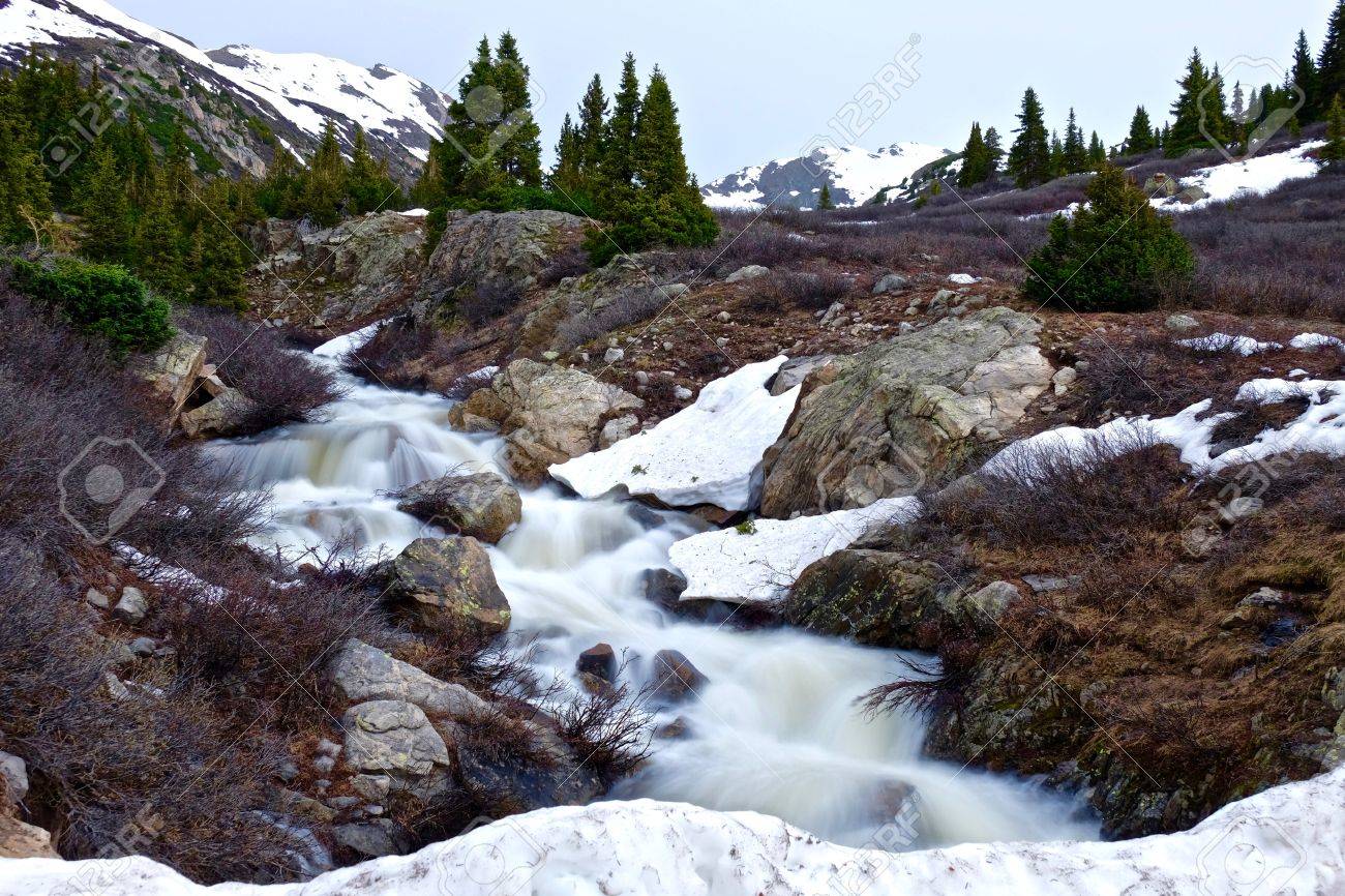 Rupid Spring Creek Running Through Mountains Alpine Tundra Below Independence Pnear Aspen Colorado Rupid Spring Creek Running Through Mountains Alpine Tundra Below Independence Pnear Aspen Colorado