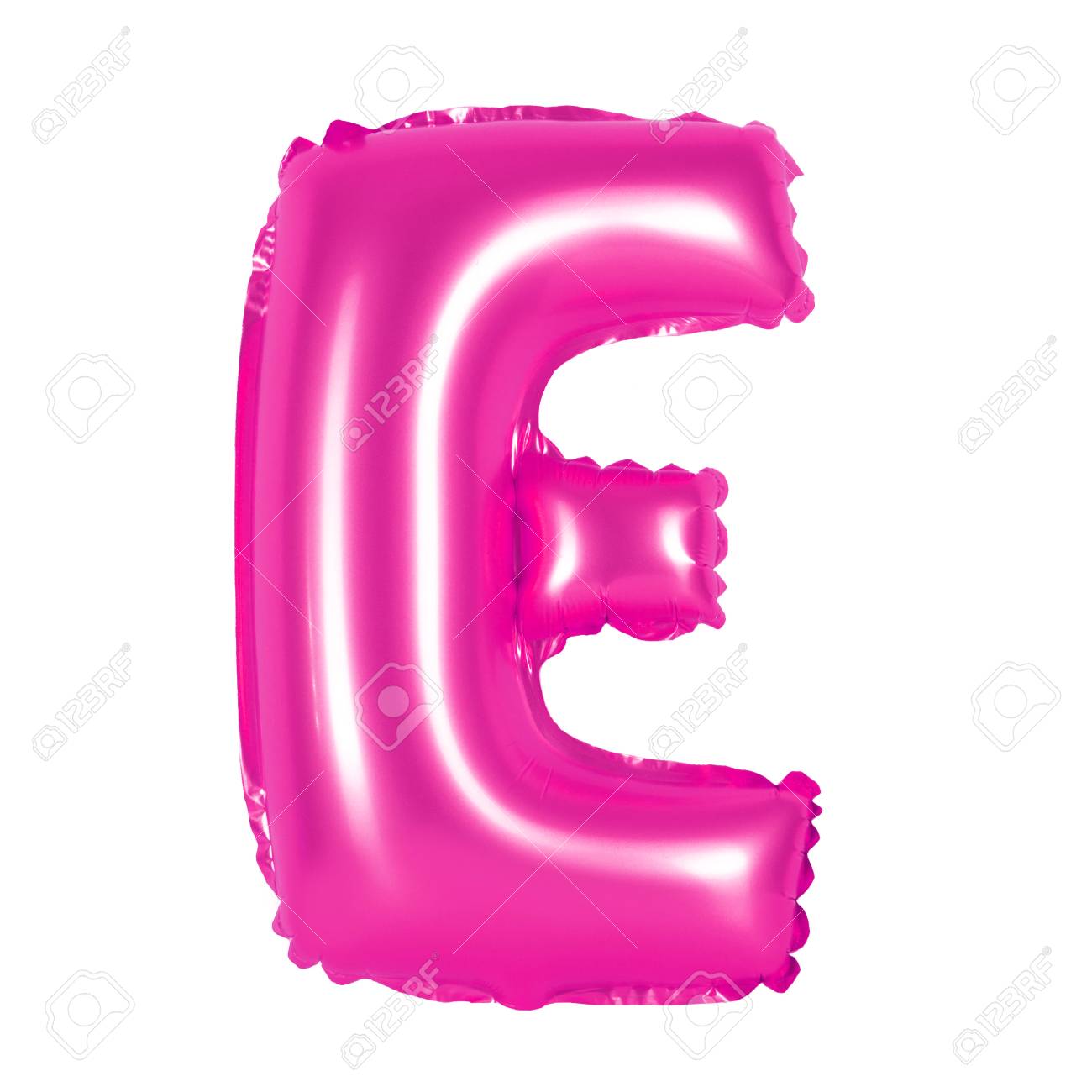 白地 ピンク 風船の英語のアルファベットからの手紙 E の写真素材 画像素材 Image