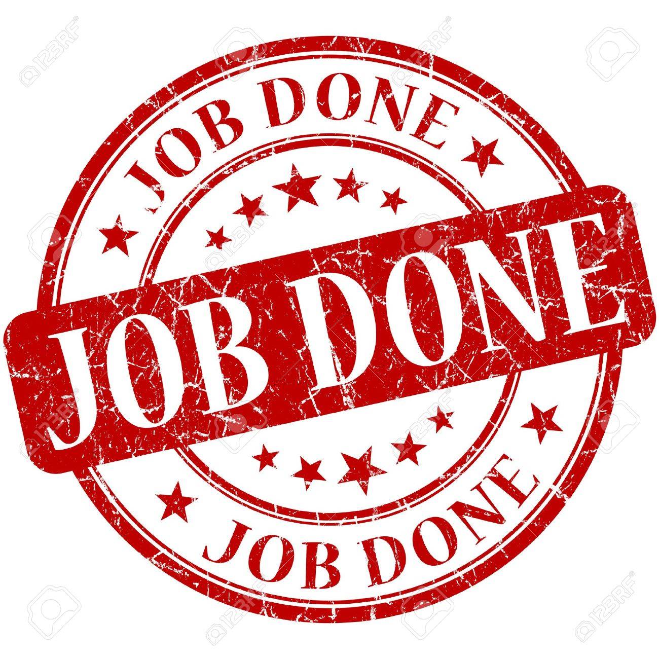 Job Done Red Stamp Stock Photo, Picture And Royalty Free Image. Image  20981663.