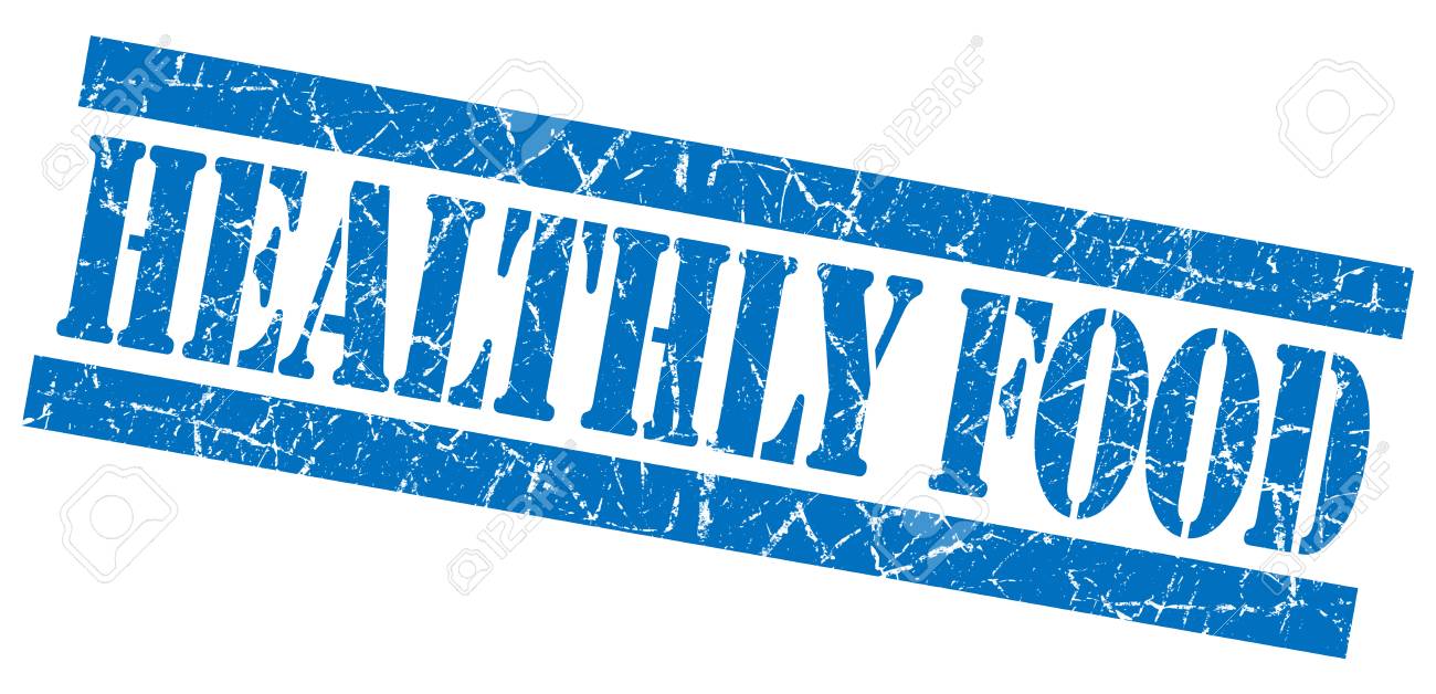 healthly food grunge blue stamp stock photo picture and royalty