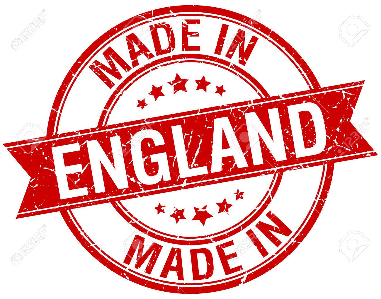 Made In England Red Round Vintage Stamp Royalty Free SVG, Cliparts