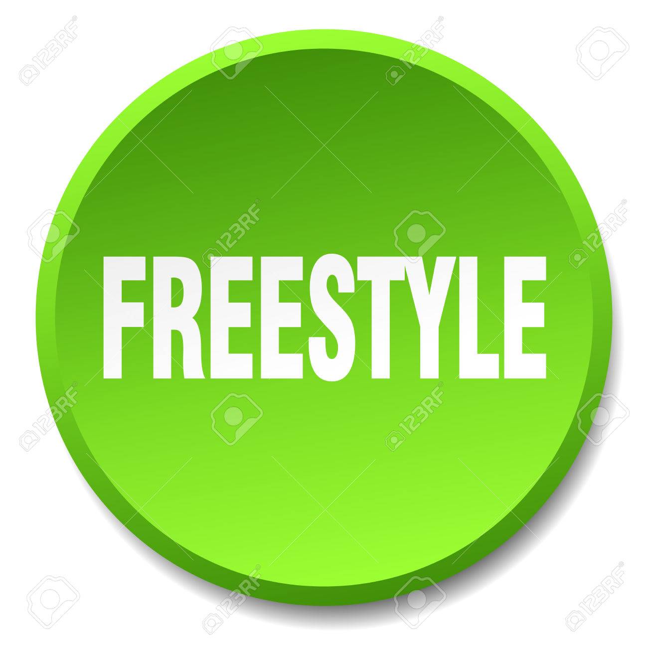 フリー スタイル グリーン ラウンド フラット分離されたプッシュ ボタンのイラスト素材 ベクタ Image