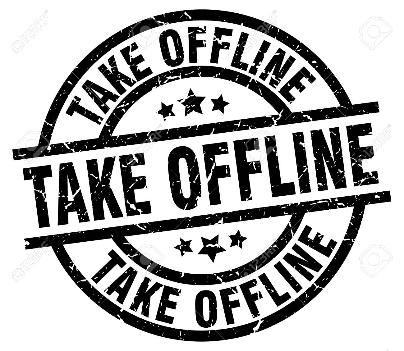 Take Offline Round Grunge Black Stamp Royalty Free Cliparts Vectors And Stock Illustration Image