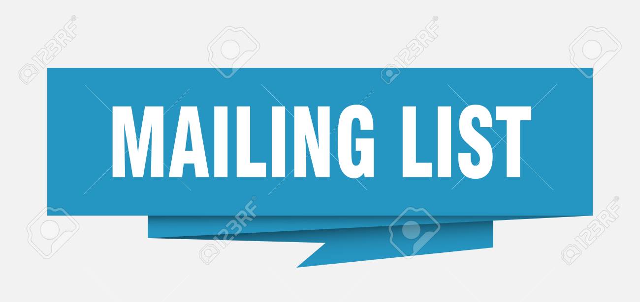 mailing list sign. mailing list paper origami speech bubble. mailing list tag. mailing