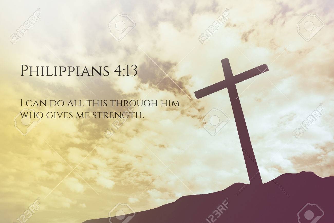 Spiksplinternieuw Philippians 4:13 Vintage Bible Verse Background On One Cross BK-28