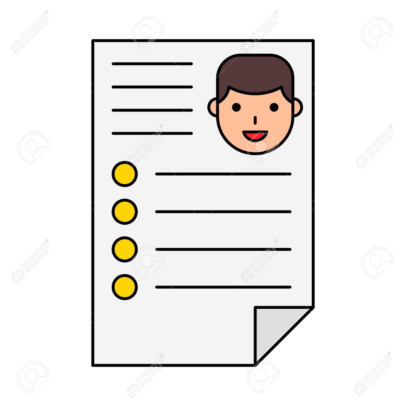 Resume Or Personal Record Vector Filled Design Editable Outline Royalty Free Cliparts Vectors And Stock Illustration Image