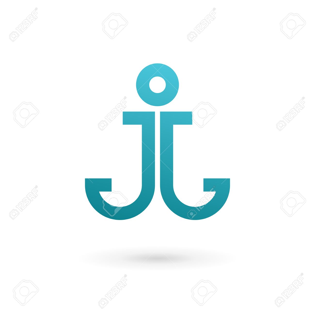 Letter J Anchor Logo Icon Design Template Elements Vector Color
