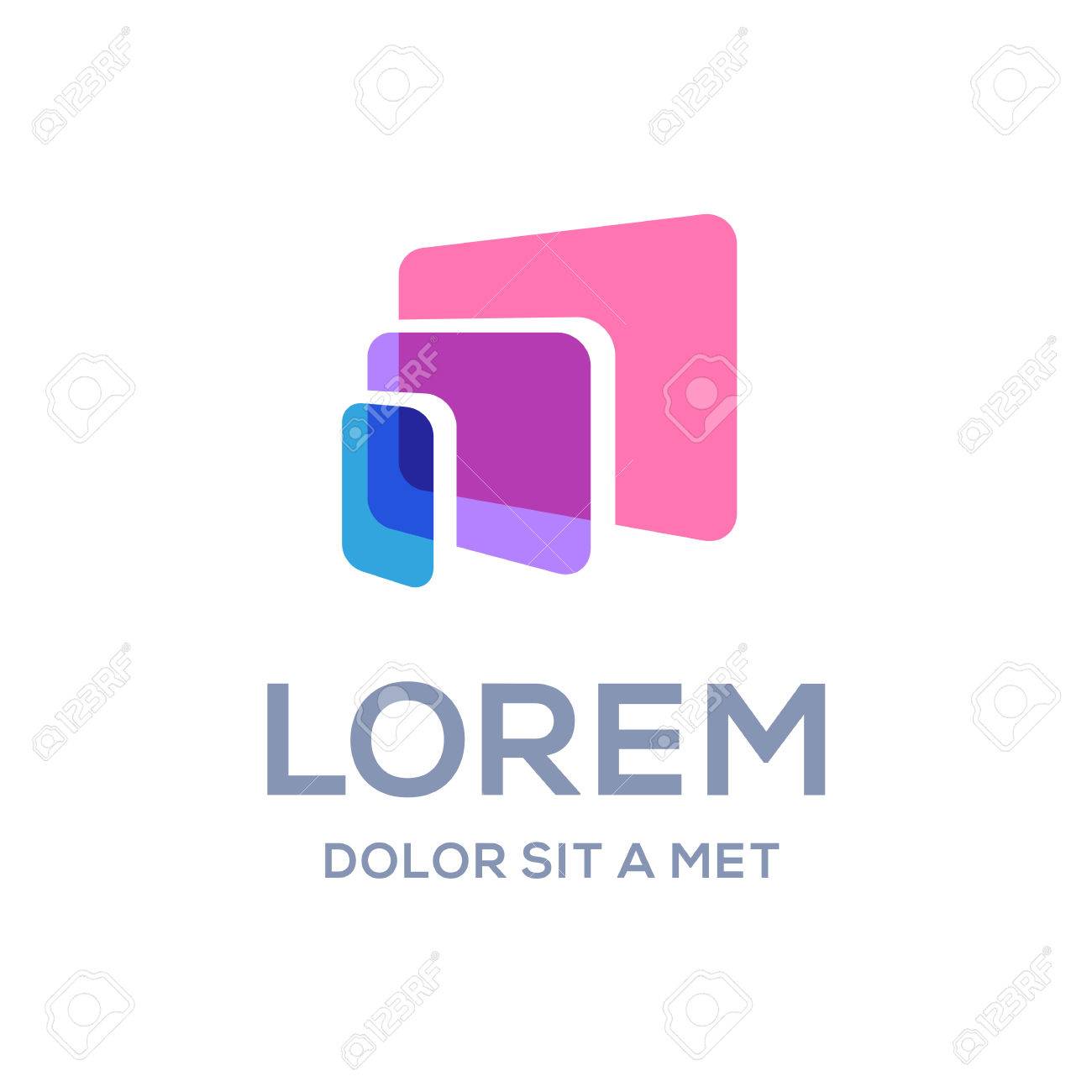 computer laptop tablet phone logo icon design template royalty free