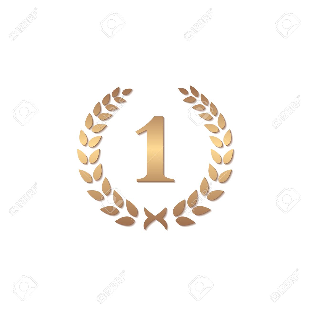 ナンバーワン 1 ローレル リース アイコン デザイン テンプレート要素のイラスト素材・ベクター Image 48419758