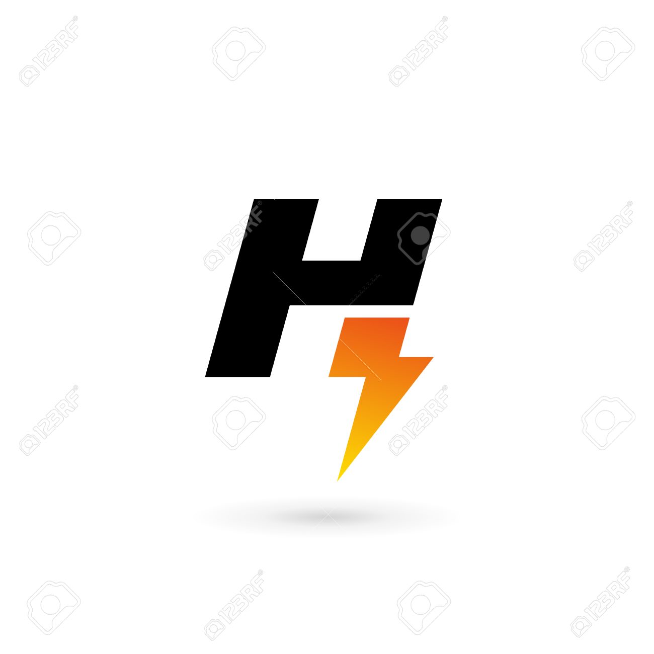 Letter H Lightning Logo Icon Design Template Elements Royalty Free