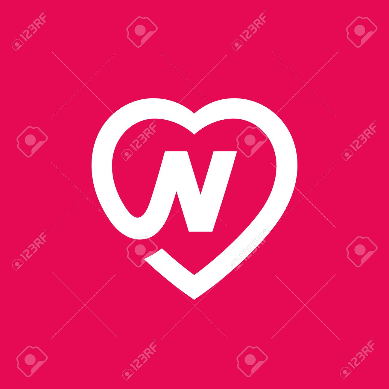 Letter N Heart Logo Icon Design Template Elements Royalty Free SVG,  Cliparts, Vectors, and Stock Illustration. Image 96400347., image size:1300x1300