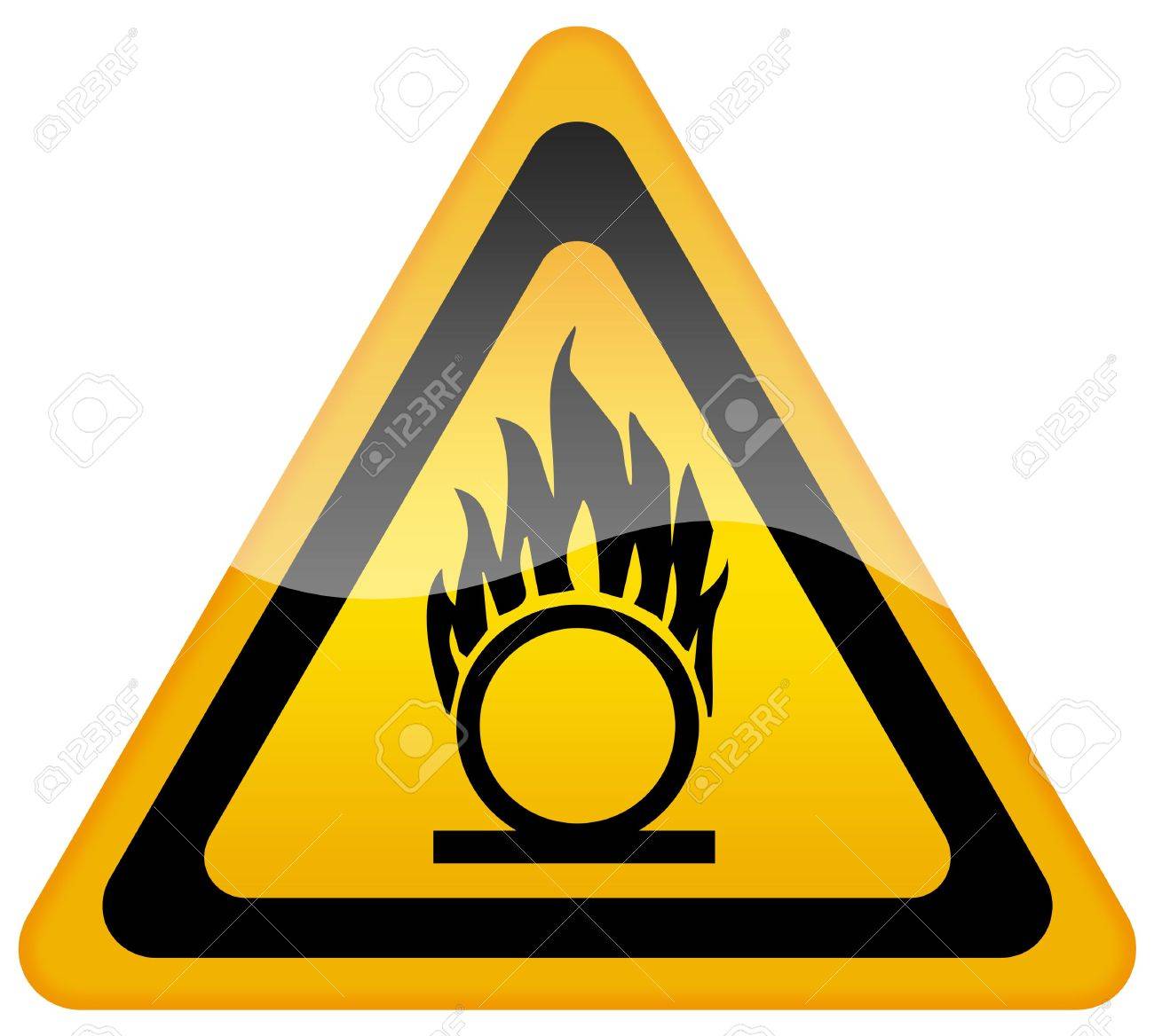 Flammable Gas Oxygen Warning Sign Stock 