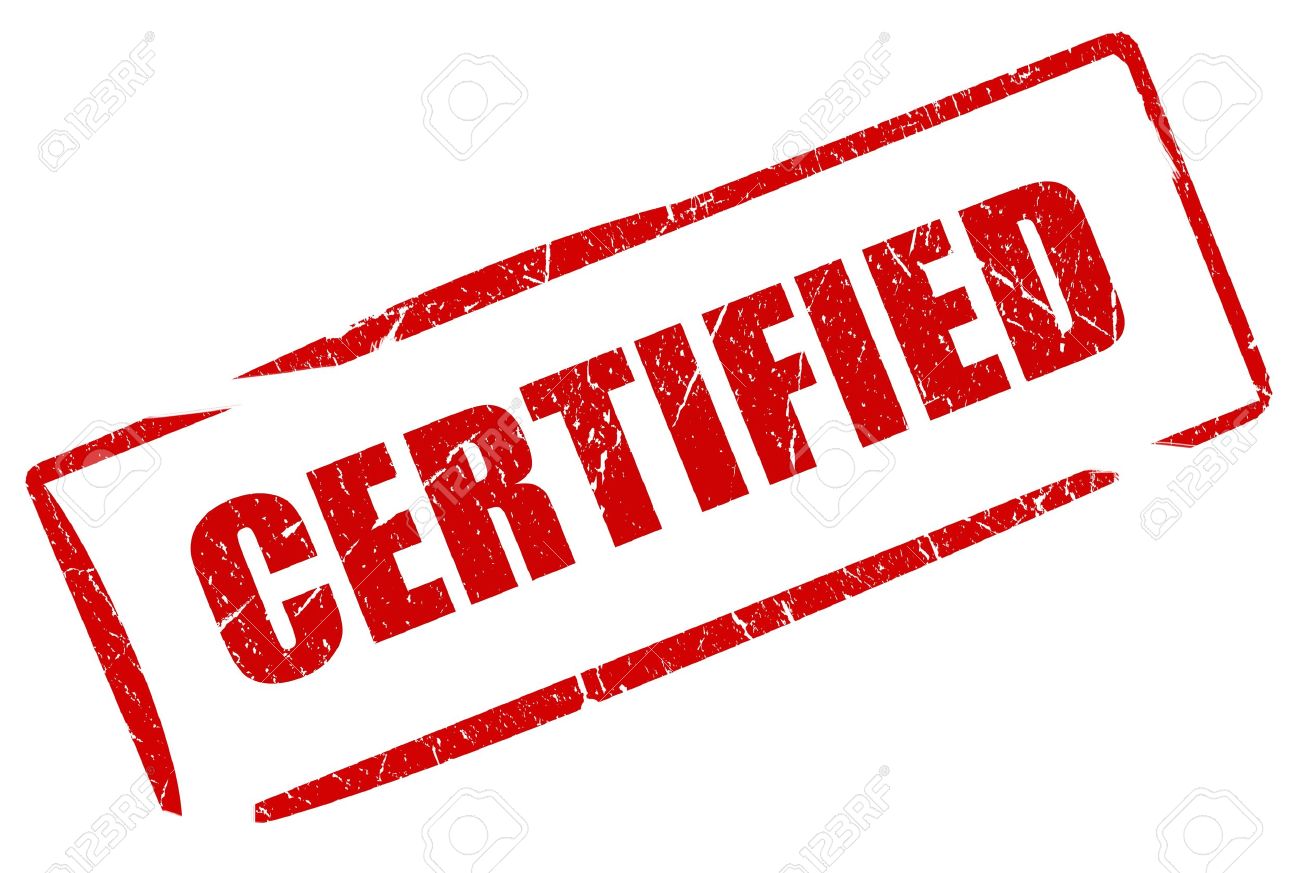 certified stamp stock photo