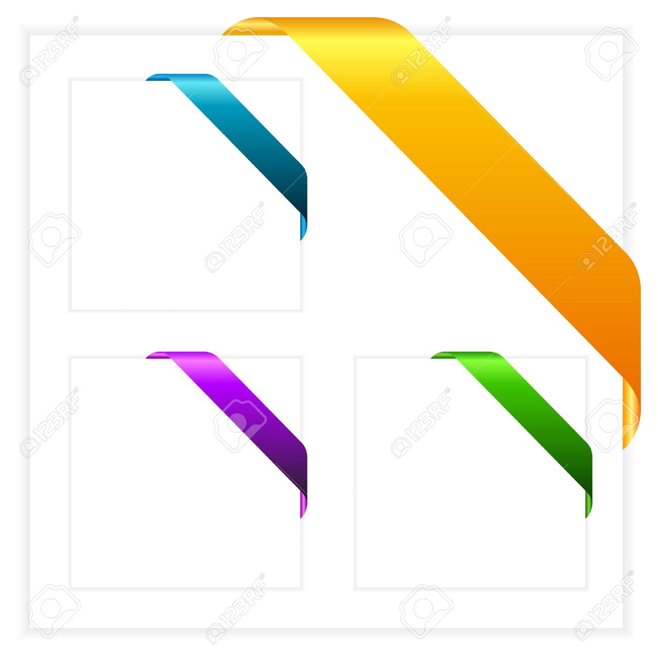 vector corner ribbons set royalty free cliparts vectors and stock