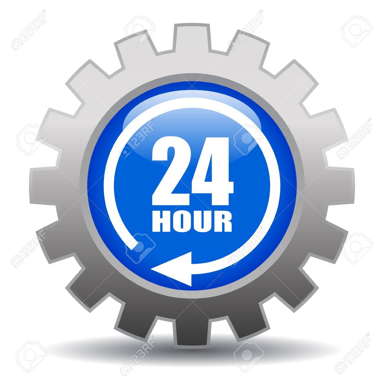 24 時間サービスの歯車のアイコンをベクトル イラストのイラスト素材 ベクタ Image