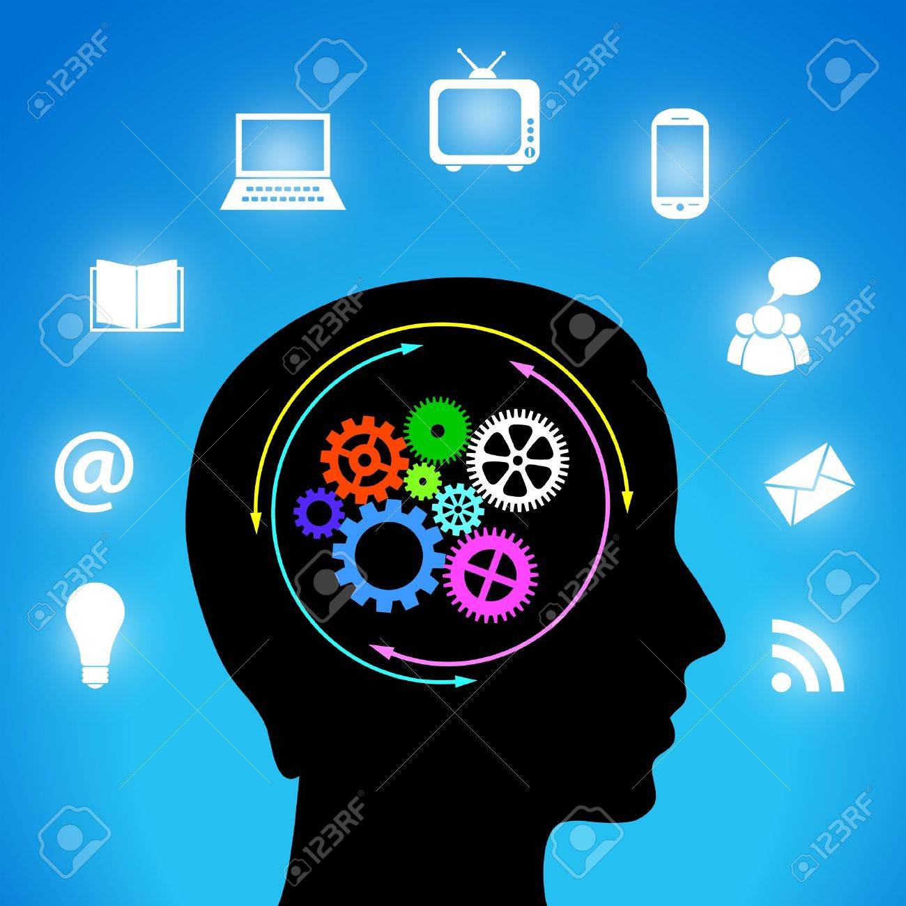 心の中でメディア ベクトル イラスト のイラスト素材 ベクタ Image