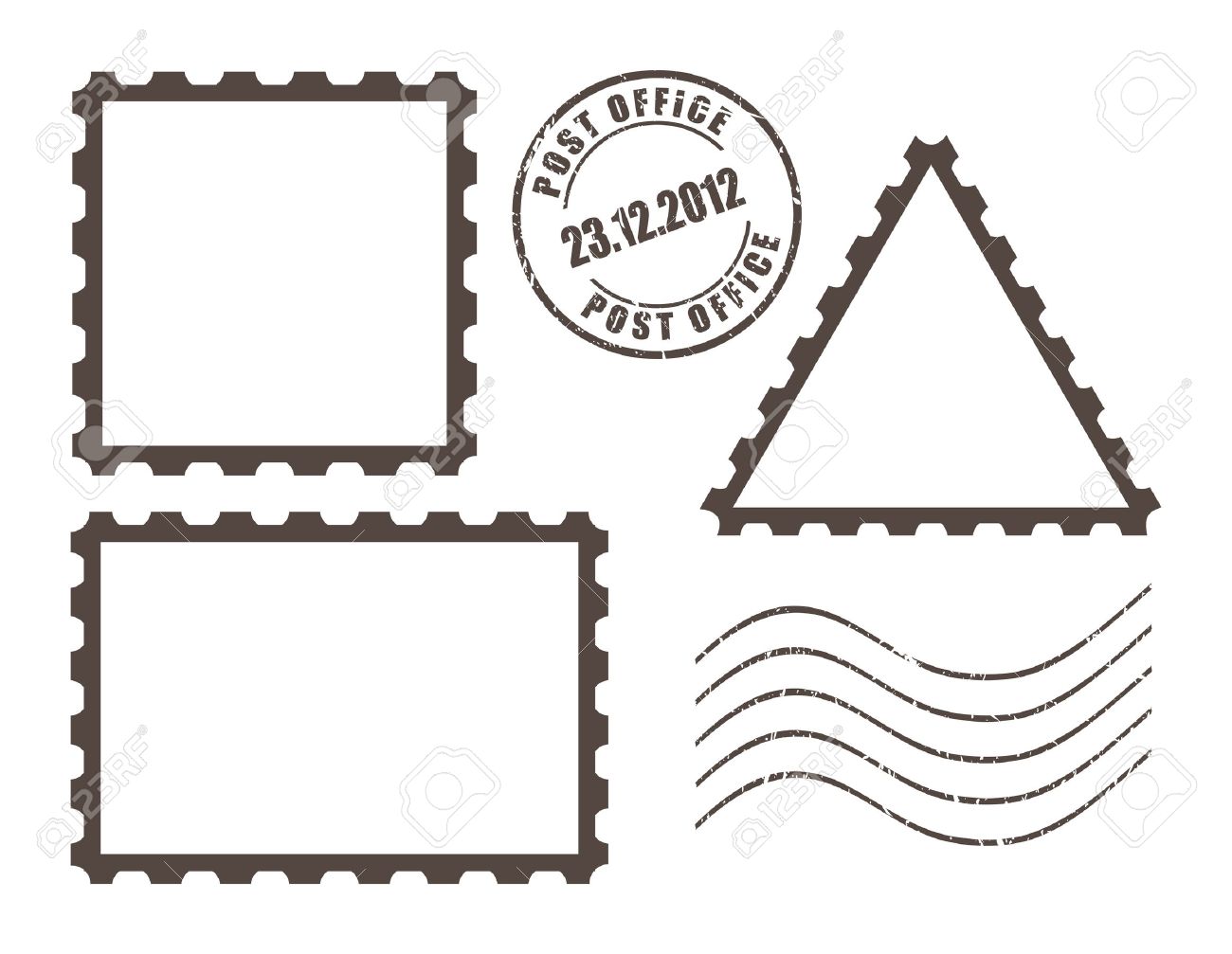 blank post stamps vector illustration royalty free cliparts