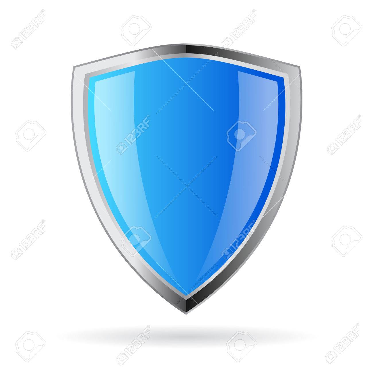 Blue Glass Shield Icon Royalty Free Cliparts Vectors And Stock Illustration Image