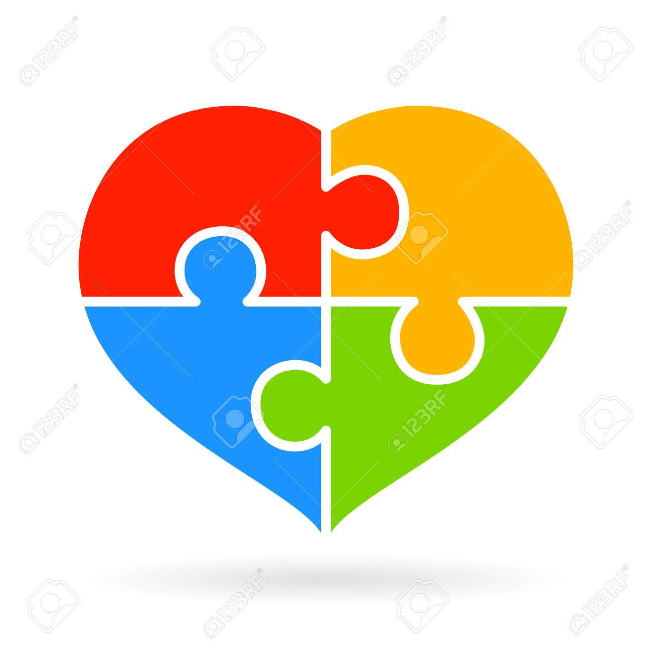 4 Part Jigsaw Puzzle Heart Diagram Royalty Free SVG, Cliparts, Vectors, and  Stock Illustration. Image 55145393., image size:1300x1300