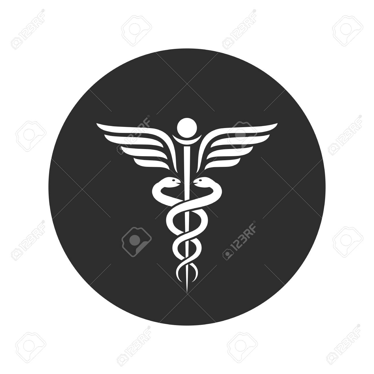 翼のある蛇古代医療ベクトル記号のイラスト素材 ベクタ Image