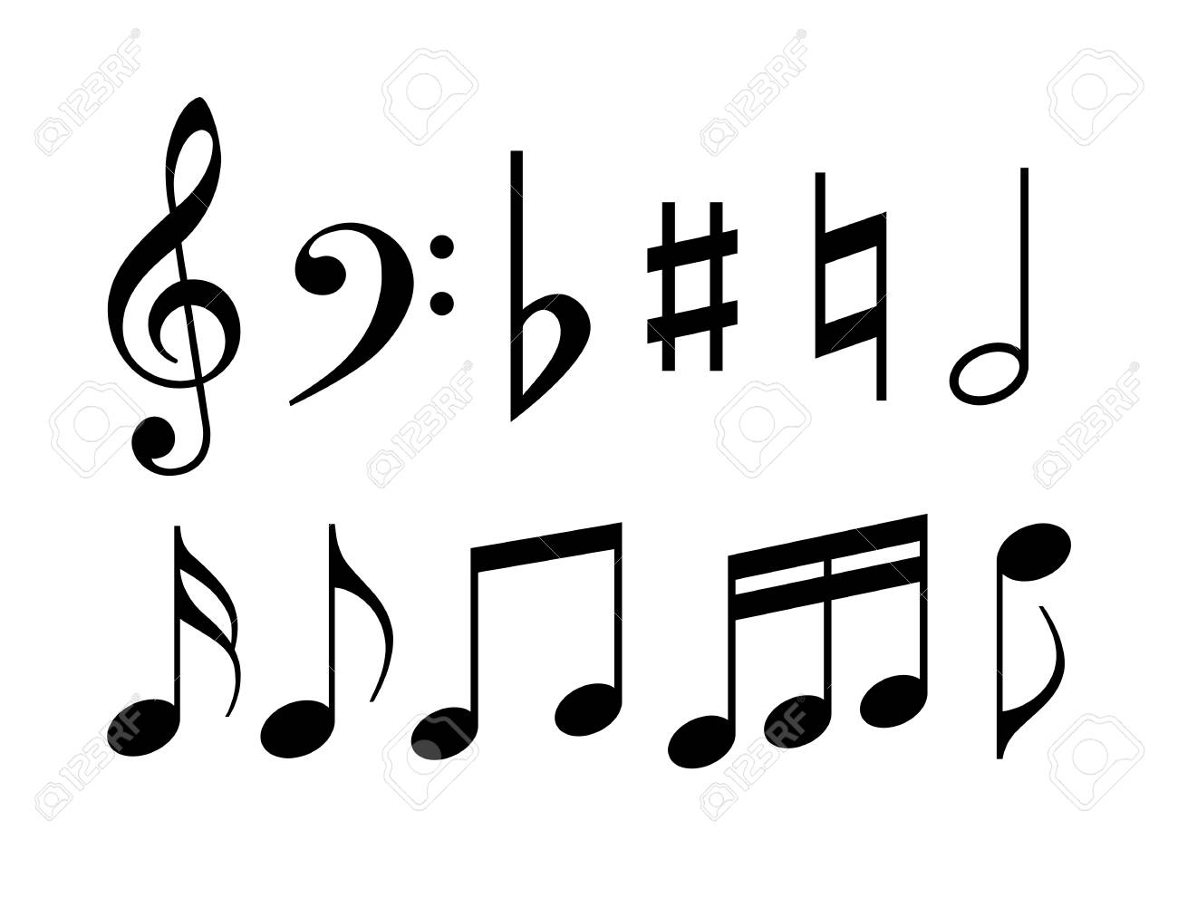 Music Note Symbols Royalty Free SVG, Cliparts, Vectors, and Stock  Illustration. Image 116944447., image size:1300x1012