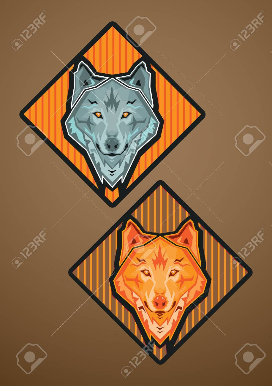 狼ヘッド マスコットのイラスト素材 ベクタ Image