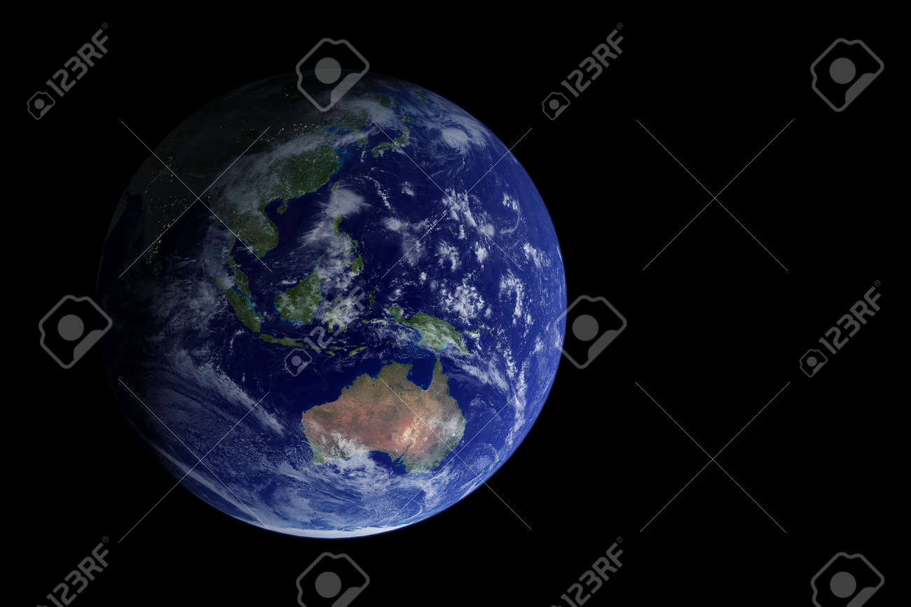 Australia from space, against a dark background. - 168247528 Australia from space, against a dark background. - 168247528