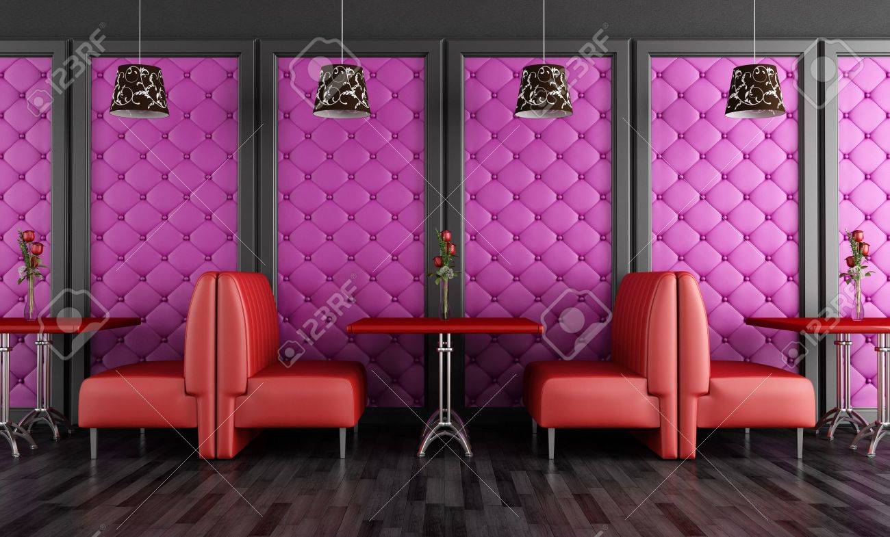 red and purple fashion cafe-bar - rendering stock photo, picture red and purple fashion cafe-bar - rendering stock photo, picture