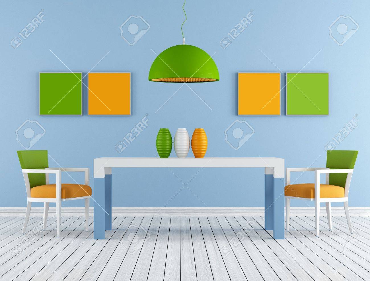 Minimalista Sala Comedor Colorido Moderno - Representación Fotos ... Minimalista Sala Comedor Colorido Moderno - Representación Fotos ...