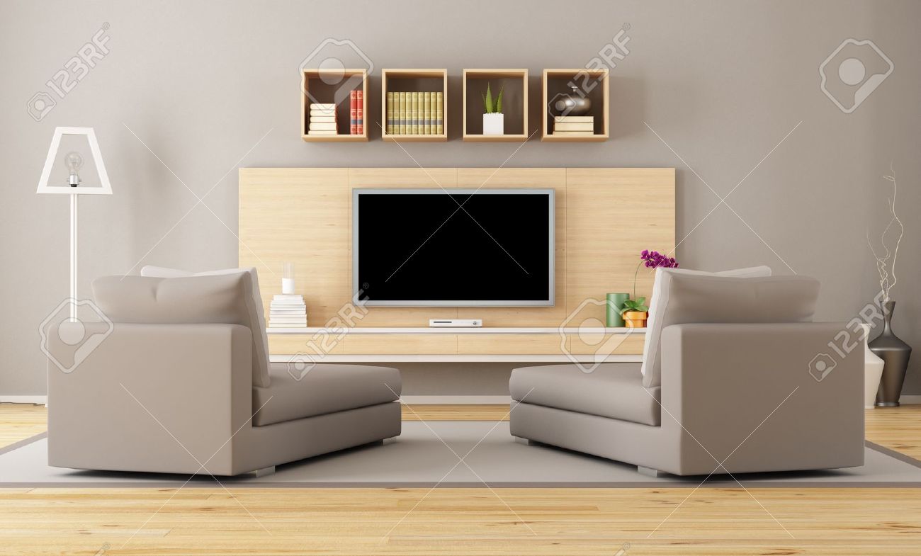 Living Room Tv cntemporary living room with tv - rendering stock photo, picture Living Room Tv cntemporary living room with tv - rendering stock photo, picture