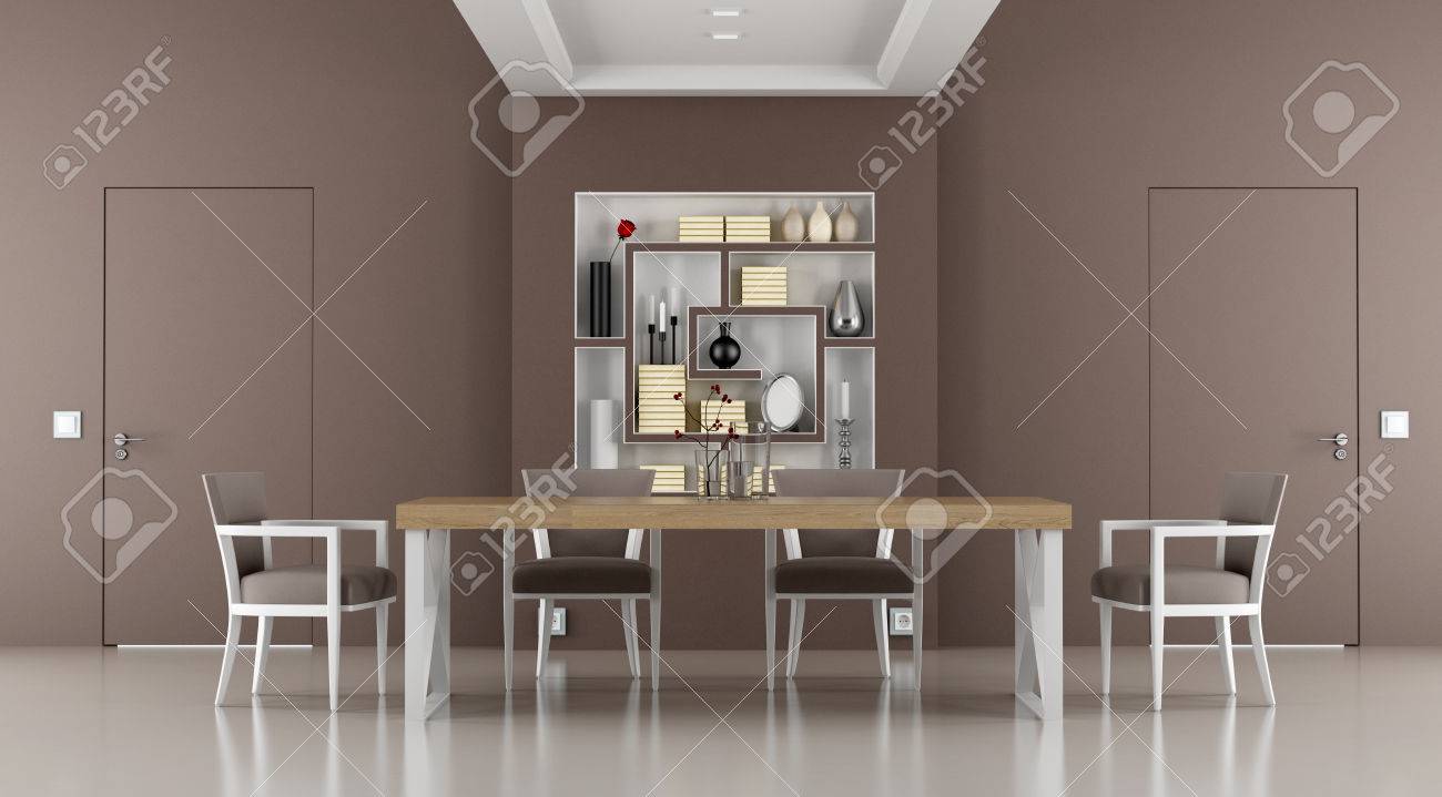 Brown-comedor Con Dos Puertas A Ras De La Pared Y Librero ... Brown-comedor Con Dos Puertas A Ras De La Pared Y Librero ...