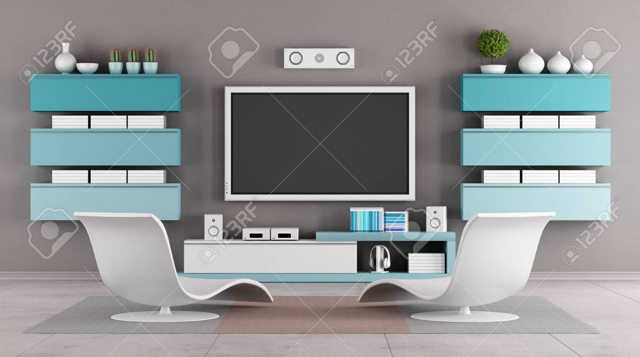 modern living room with tv wall unit - rendering stock photo modern living room with tv wall unit - rendering stock photo