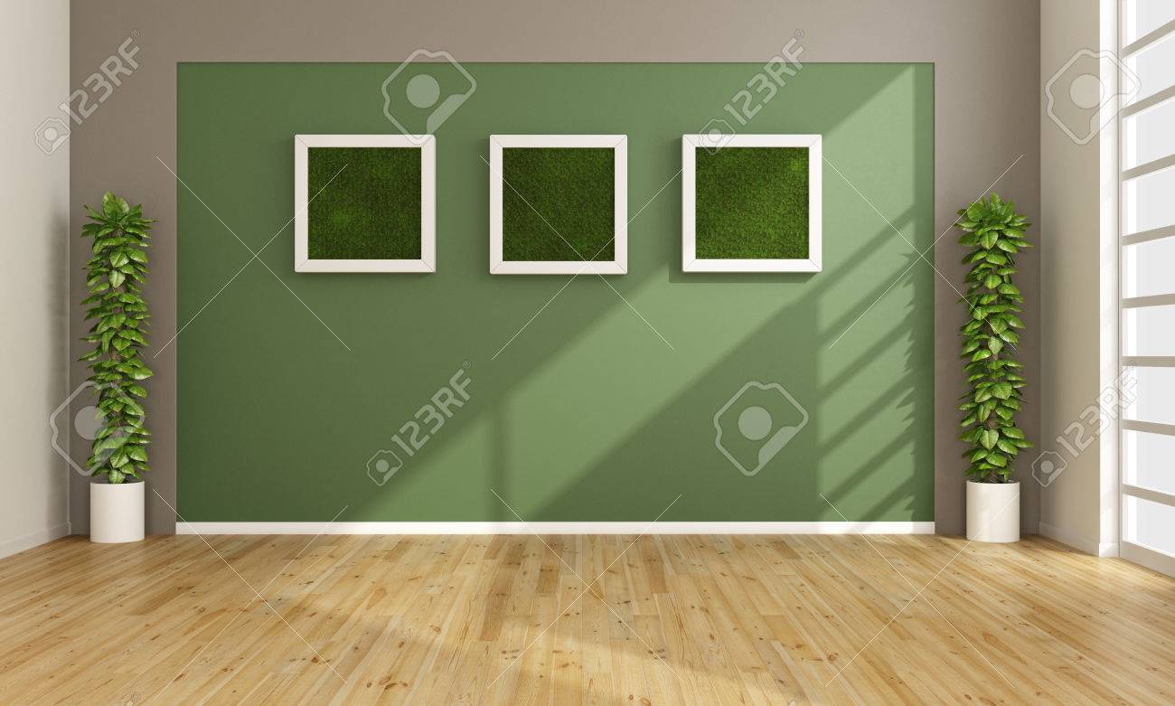 Download Empty Living Room With Vertical Grass In Frame On Wall 3d Rendering Stock Photo Picture And Royalty Free Image Image 36954310