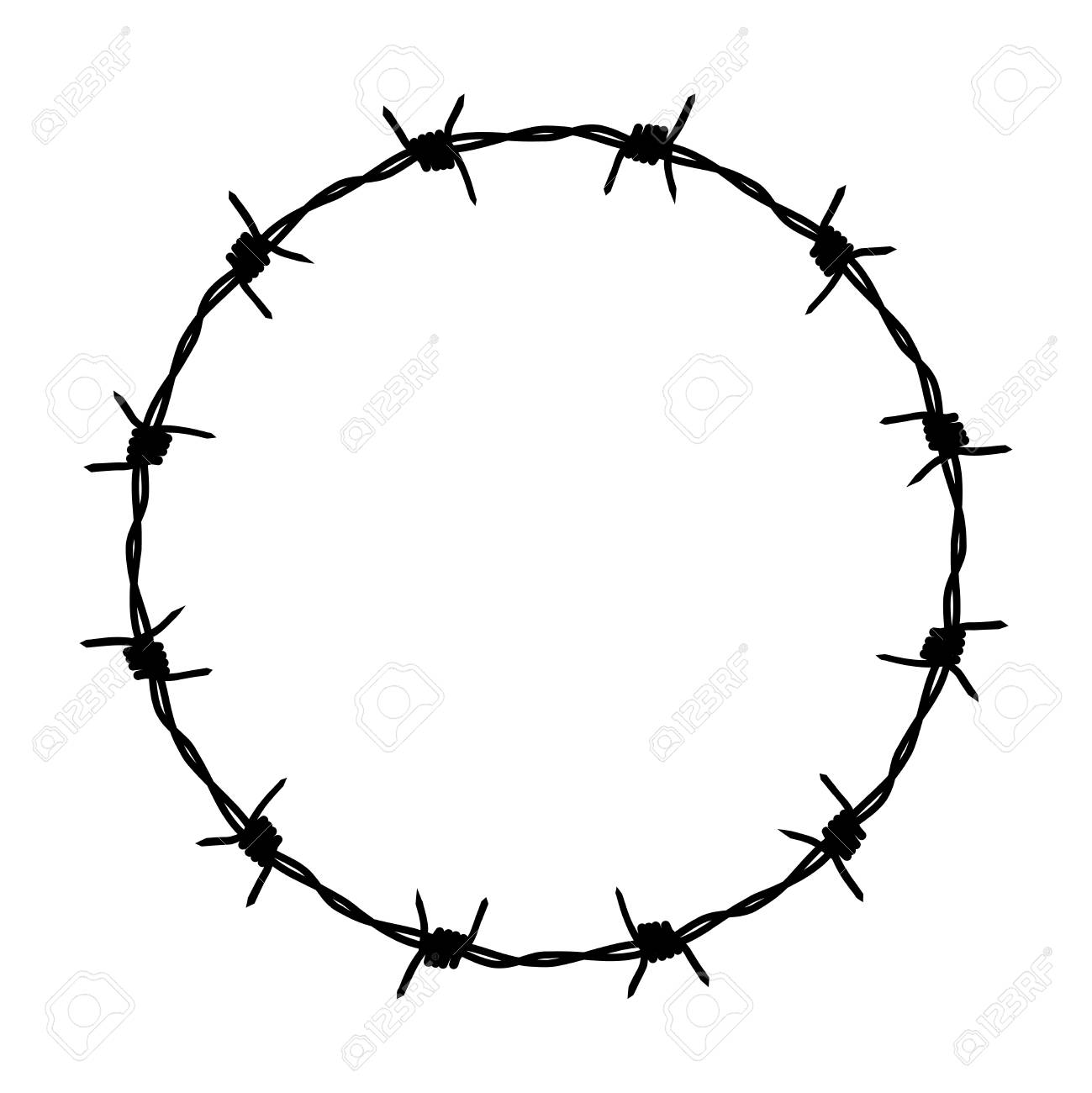 Barbed Wire White Circle Vector Free Clipart Symbol Dump Symbol Dump Artmic It