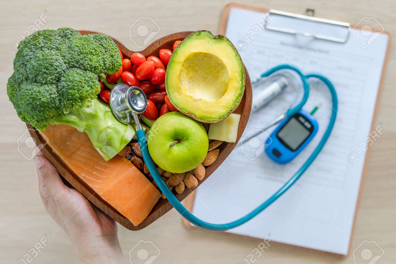 Ketogenic diet with keto food for healthy nutrition eating lifestyle for good heart health with high protein, fat, low-carb to prevent heart disease and diabetes illness control - 164340791 Ketogenic diet with keto food for healthy nutrition eating lifestyle for good heart health with high protein, fat, low-carb to prevent heart disease and diabetes illness control - 164340791