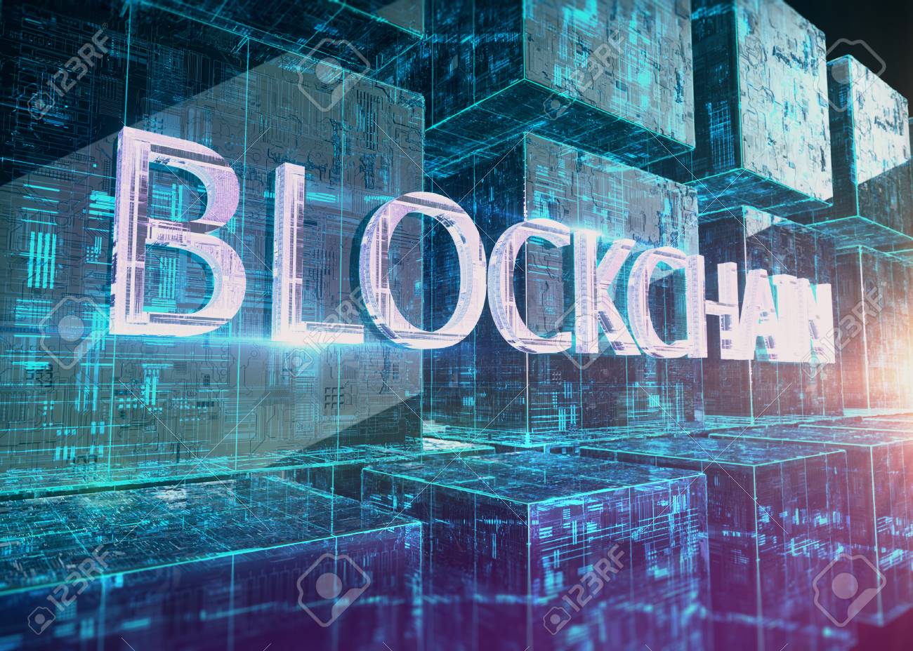 Glass Block With Glowing Micro Chips In Them And Word Blockchain Stock Photo Picture And Royalty Free Image Image 9570