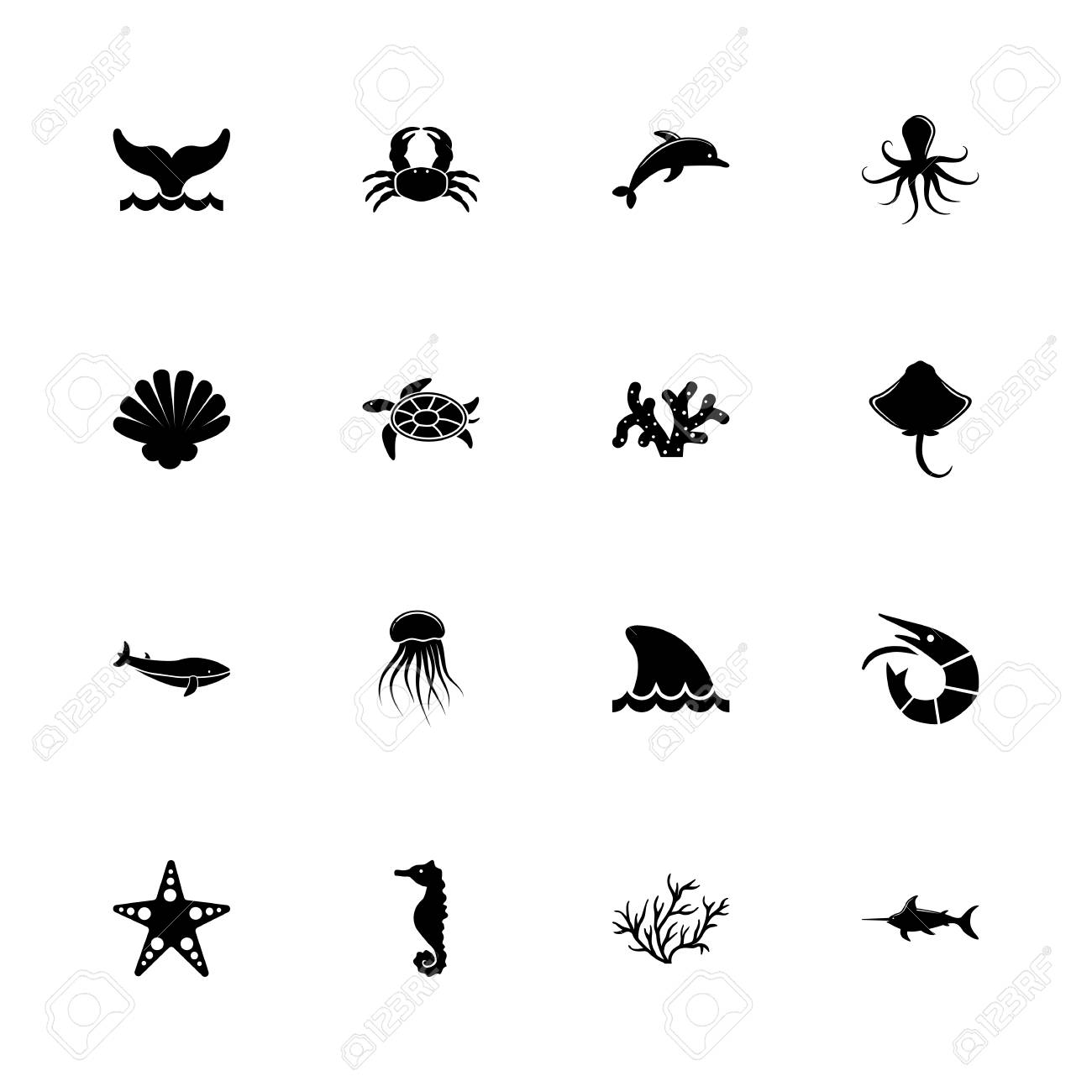 marine life icons expand