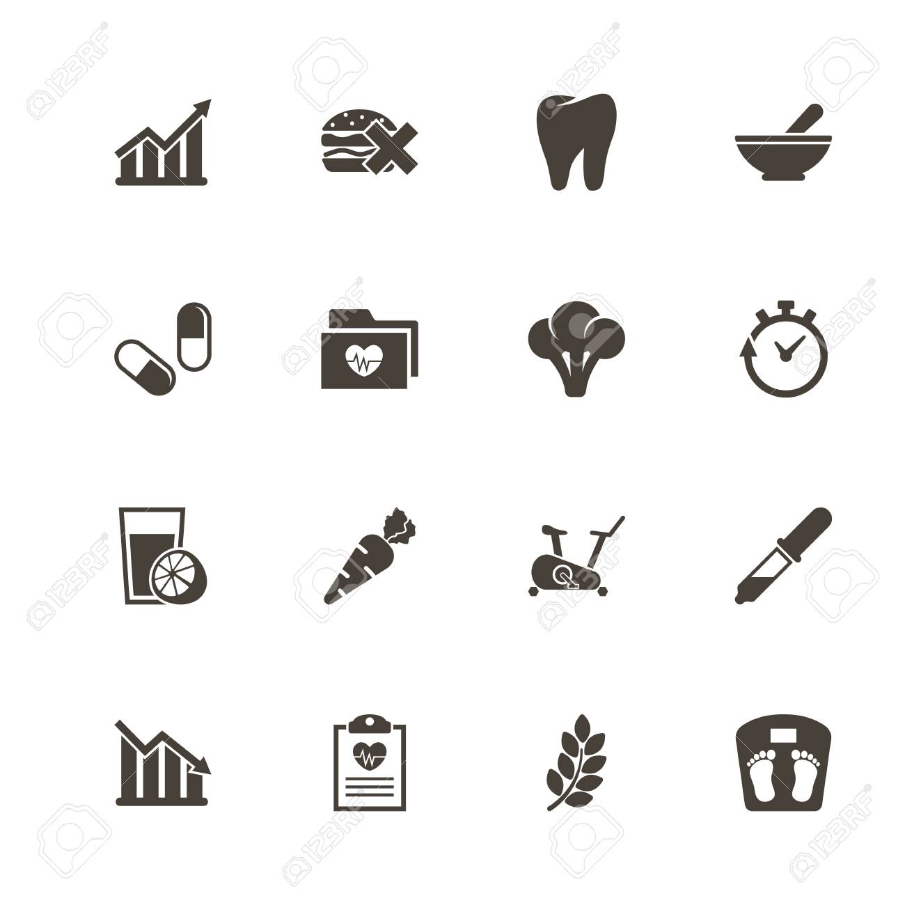 健康的なライフスタイルのアイコン 白い背景に完璧な黒の絵文字 フラットシンプルベクトルアイコン のイラスト素材 ベクタ Image