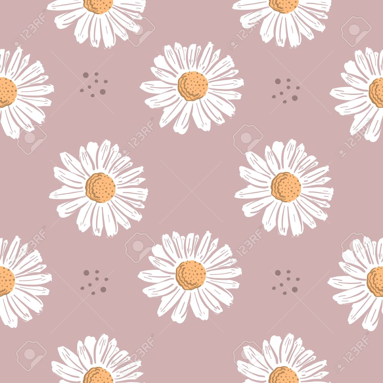 Daisy Print White Floral Wrapping Paper - 20 Sheets