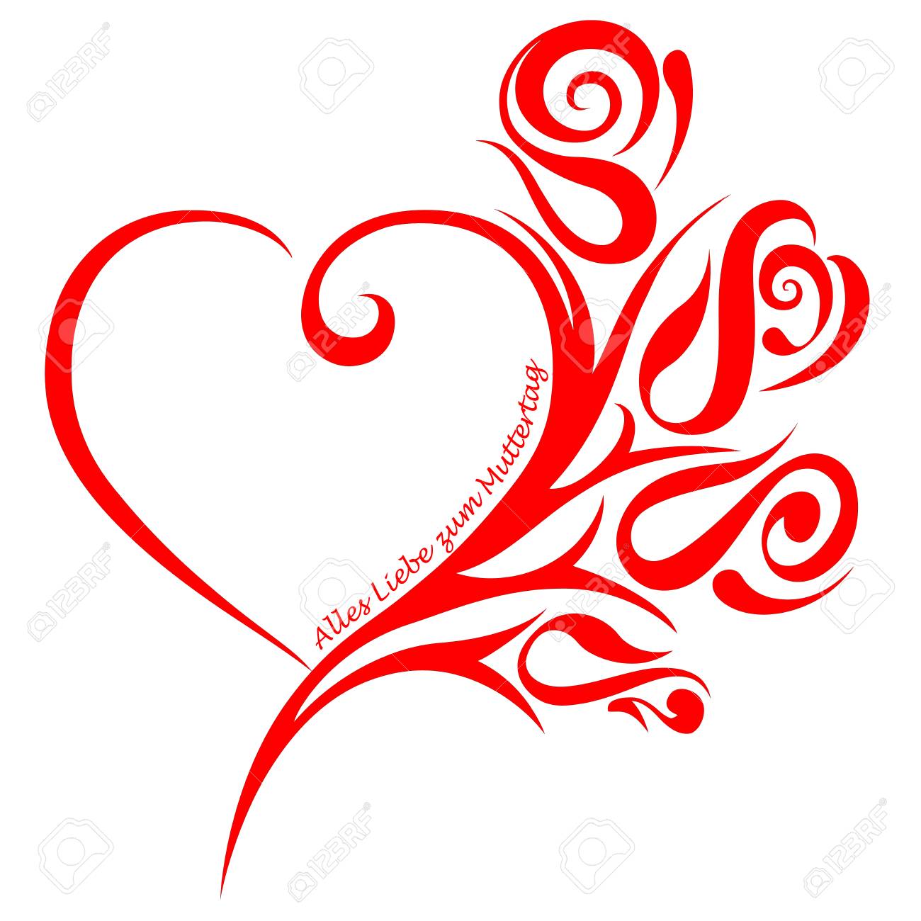 Heart And Ornament And The German Words For All Love On Mother S Day Heart And Ornament And The German Words For All Love On Mother S Day