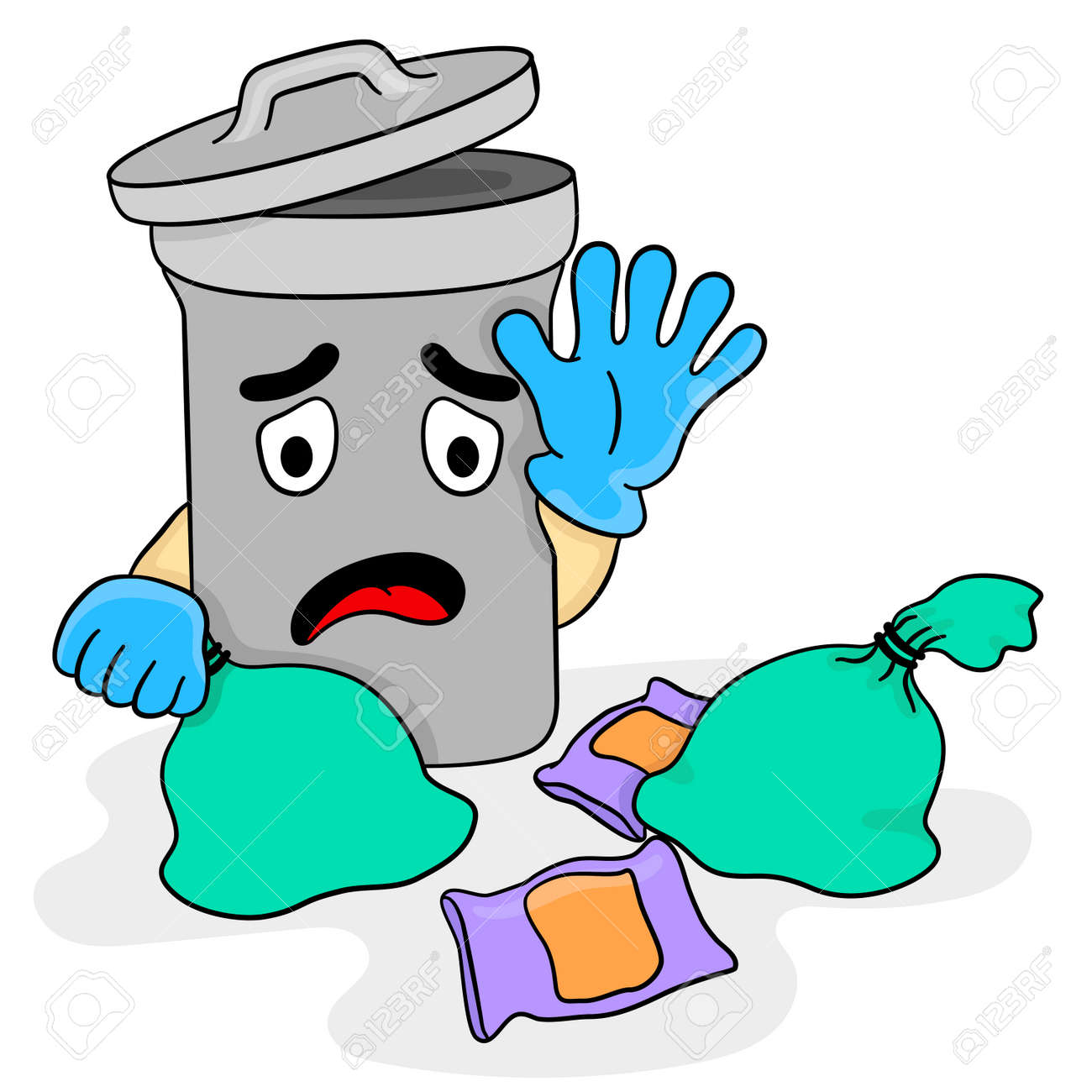 Flat Design Drawing Illustration Caution Of No Littering Royalty Free SVG,  Cliparts, Vectors, And Stock Illustration. Image 156043330.