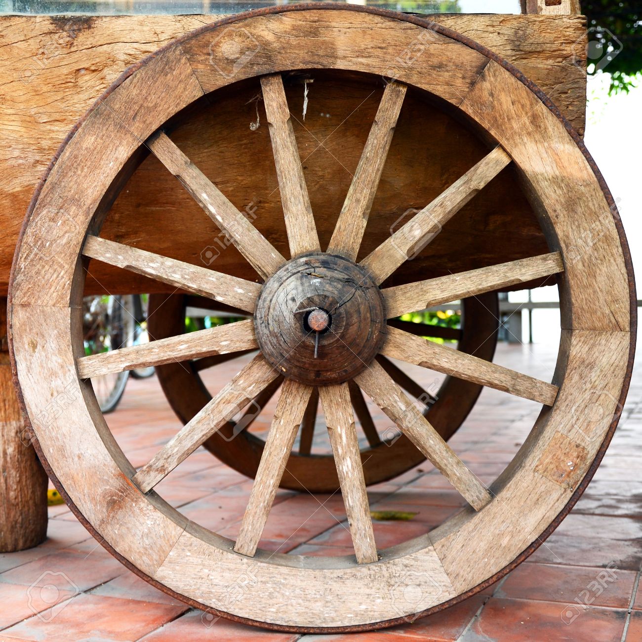 古い木製車輪の写真素材・画像素材 Image 24168526